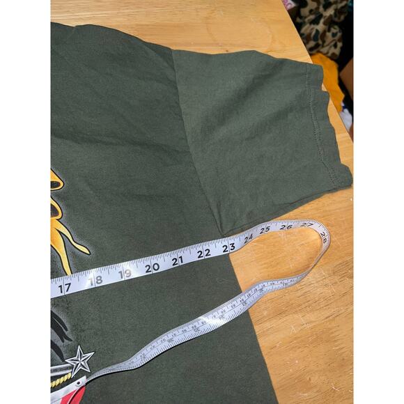 Vintage US Army Shirt This We'll Defend American Flag USA Eagle Green Tee XL - Picture 8 of 9